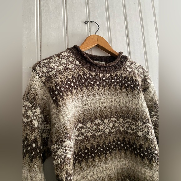 VINTAGE CASUAL CONNECTION Crewneck wool blend nordic fair isle sweater medium - Picture 12 of 15